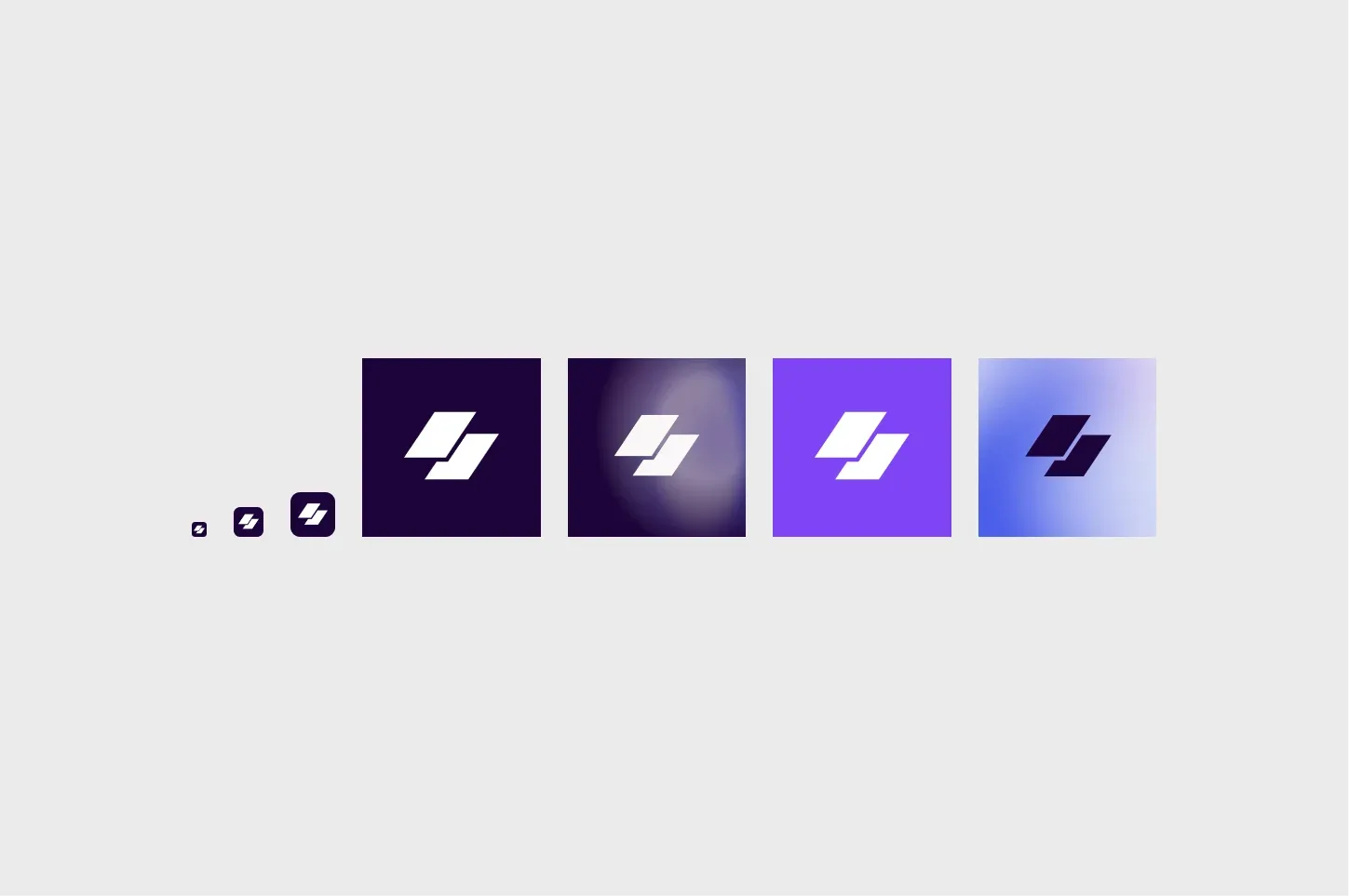 Lumen logo mark on dark, violet and gradient tiles