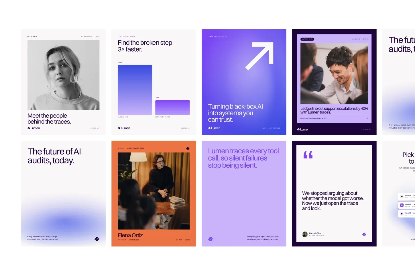Lumen social post templates: quotes, stats and team photos