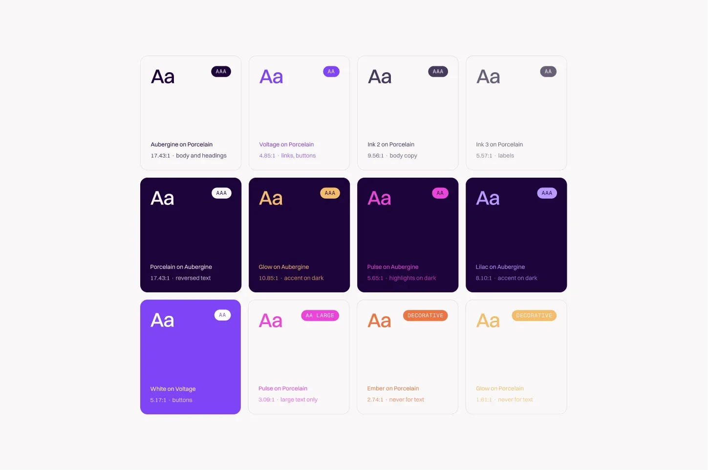 Lumen accessible colour pairings with contrast checks