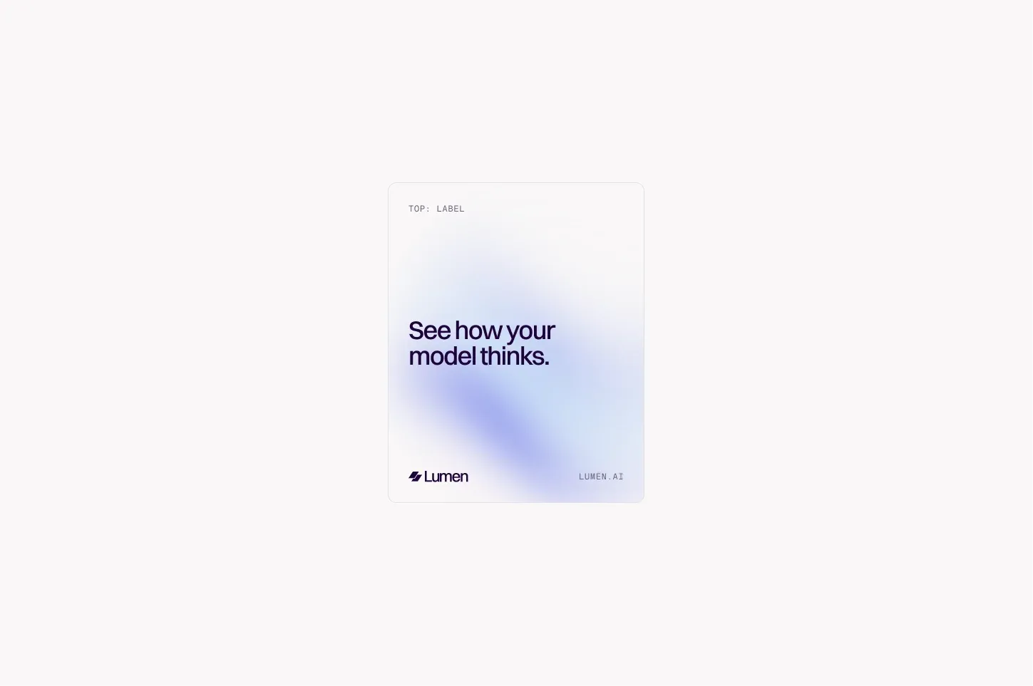Lumen type specimen on a soft gradient card