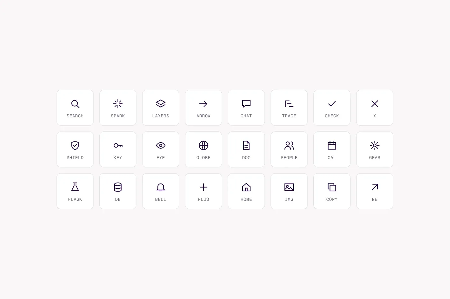 Lumen icon set: a grid of outlined icons