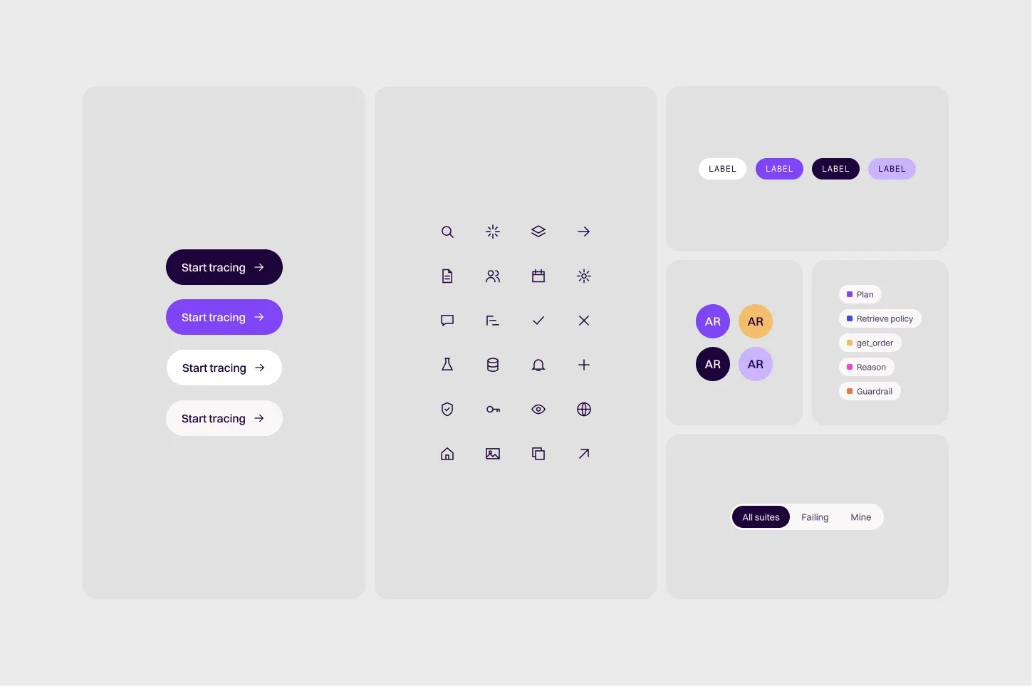 Lumen interface components: buttons, tags and icons